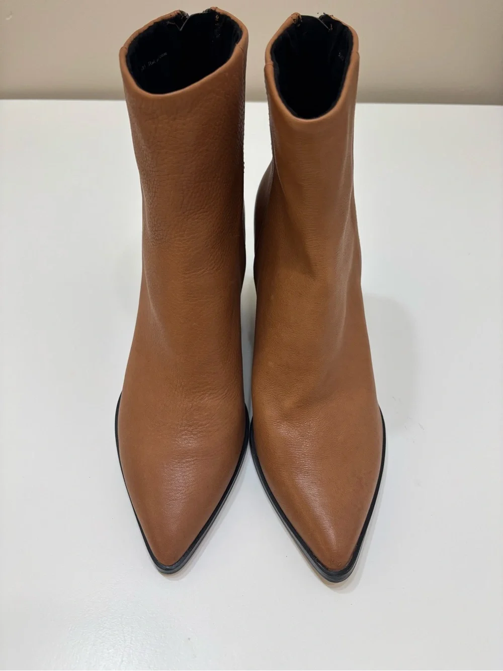 👢 Dolce Vita Cognac Leather Pointed-Toe Ankle Boots